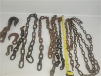 Heavy duty log chain hooks and assortment of log