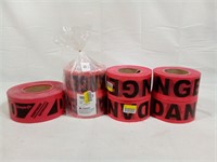 Lot Of 6 - Red Danger Do Not Enter Tape Tear Resi