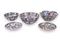 Asian Famille Rose Porcelain Bowls & Plates