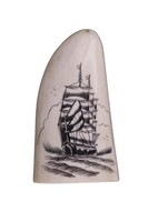 Early Scrimshaw of Sailed Ship