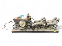 United Clock Company Horse Drawn Wagon Clock And