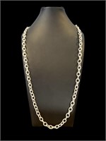 36" Diamond Cut 18k White Gold Chain Necklace