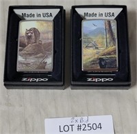 2XBID, 2 NOS NATURE THEMED ZIPPO LIGHTERS