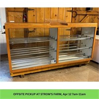 Oak Store Display Fixture w/ Glass Front