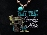 COUNTRY MUSIC NECKLACE COSTUME JEWELRY