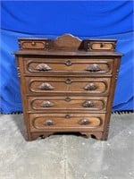 Vintage Wood 6 Drawer Dresser