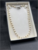 Antique Pearl 18in Necklace Sterling Silver