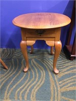 Broyhill Oval Wood End Table with Drawer