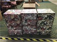 Floral Cardboard Storage Bins Bundle