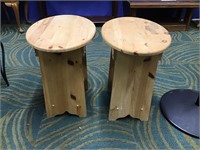 Oval Wood End Tables Set 2