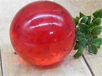 BLOWN GLASS SPHERE PAPERWEIGHT VINTAGE ANTIQUE