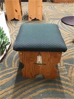 Upholstered and Painted Wood Stool with Storage