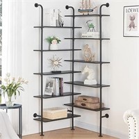 Hombazaar Bookshelf,10-tier L Shaped, Industrial D