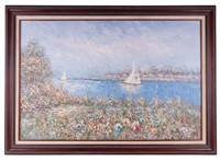 Original Oil Landscape and Sailboats