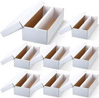 (8) 2 Row Cardboard Storage Boxes Holds 1, 600