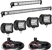 8 Pieces Led Light Bar Kit Double Row Off-road