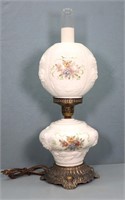 Vintage Milk Glass GWTW Lamp