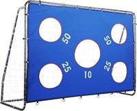 Zelus Soccer Goal 8 X 5.6 Ft, 2 In 1 Powder Coated