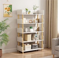 ($378) 5-Tier Wooden Bookcase,White