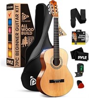 Pyle Beginner Acoustic Guitar Kit, 3/4 Junior Size