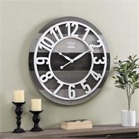 Firstime & Co. Gray Shabby Planks Wall Clock,