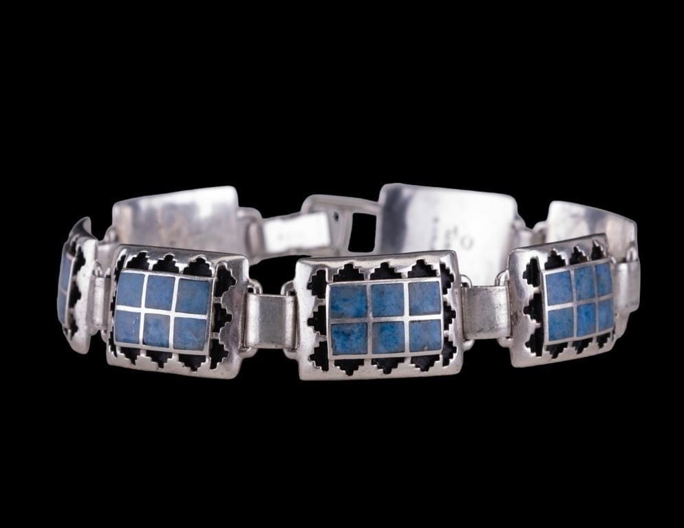 Navajo Native Am Sterling Silver Signed Bracelet