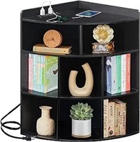 Vecelo 3-tier Corner Cabinet With Usb Outlet, 8
