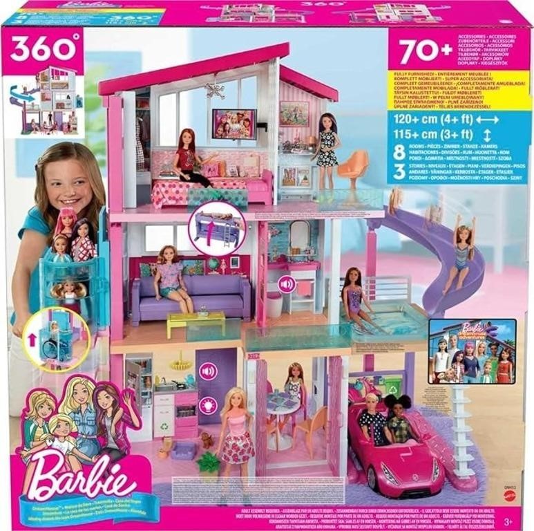 Barbie Dreamhouse, Doll House Playset With 70+