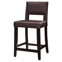 Linon Vega 24 Full Back Wood Counter Stool Dark