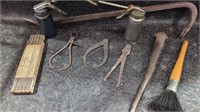 Vintage Tools, Calipers, Crow Bar, Oil Cans+