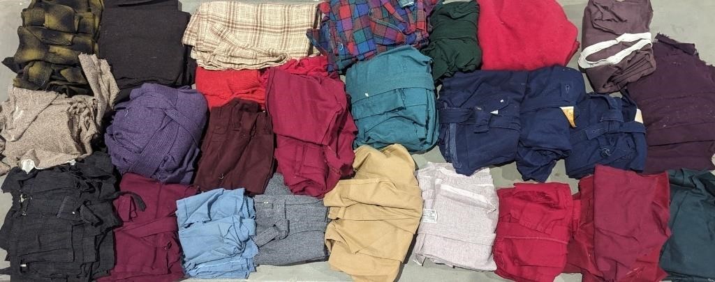 Large Lot 19 lbs Plaids & Solids Vintage Wool &