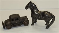 Metal Horse & Car