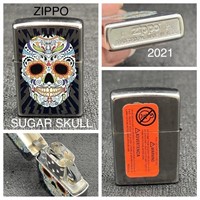 NEW 2021 ZIPPO Lighter w/Lightening Sugar Skull