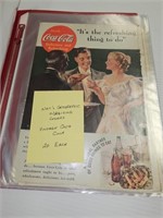 Cocal Cola Advertising Cards in Notebook