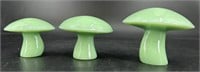 Viking Jadeite Mushroom Set Pressed By Mosser (3)