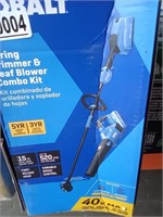 Kobalt 40 V String Trimmer Leaf Blower Combo Kit.