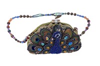 Mary Frances Highly Decorated Peacock Purse