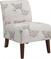 Linon Butterfly, Dark Espresso Linen Lily Chair,