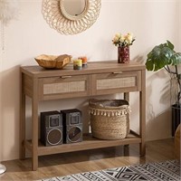 Sicotas Console Table With Rattan Drawers