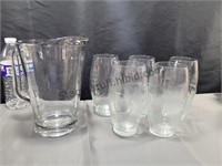 Beer Pitcher & Football Glasses