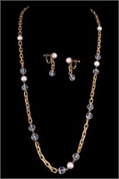 Miriam Haskell Antique Estate Necklace & Earrings