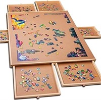 1500 Piece Wooden Jigsaw Puzzle Table - 6 Drawers,