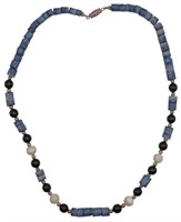 Beaded Polished Stone Necklace