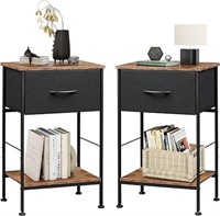 Wlive Nightstand Set Of 2, End Table With Fabric