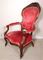 Victorian Carved Walnut Grandmother's Chair