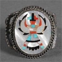 NAVAJO STERLING CUFF DANCING KACHINA