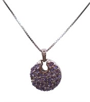 Sterling Purple Gemstone Necklace