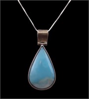 Sterling Polished Stone Necklace