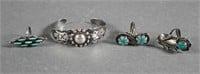 NATIVE AMERICAN STERLING TURQUOISE 4PCS