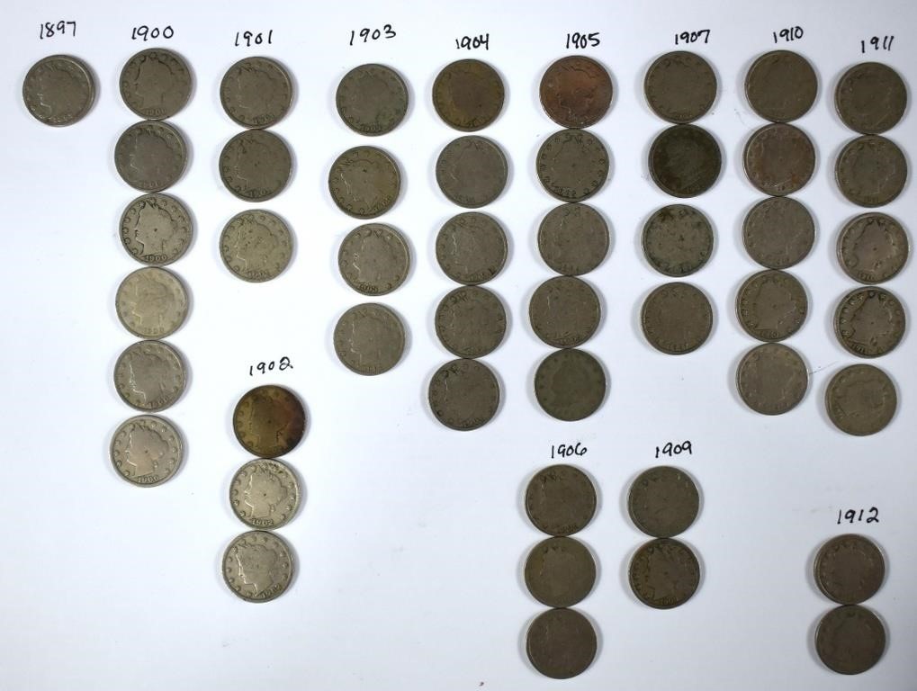 49 Liberty Head V Nickels 1897-1912
